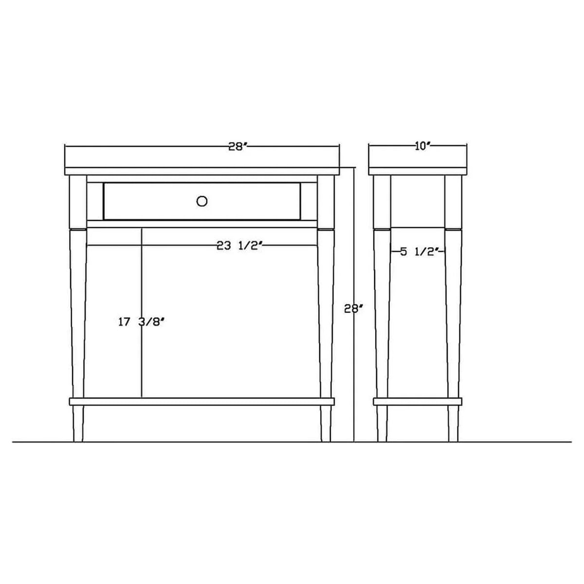 Solid Wood Console Table with Drawer and Shelf P101