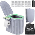 14'' Portable Camping Toilet with Lid and Paper Holder N565