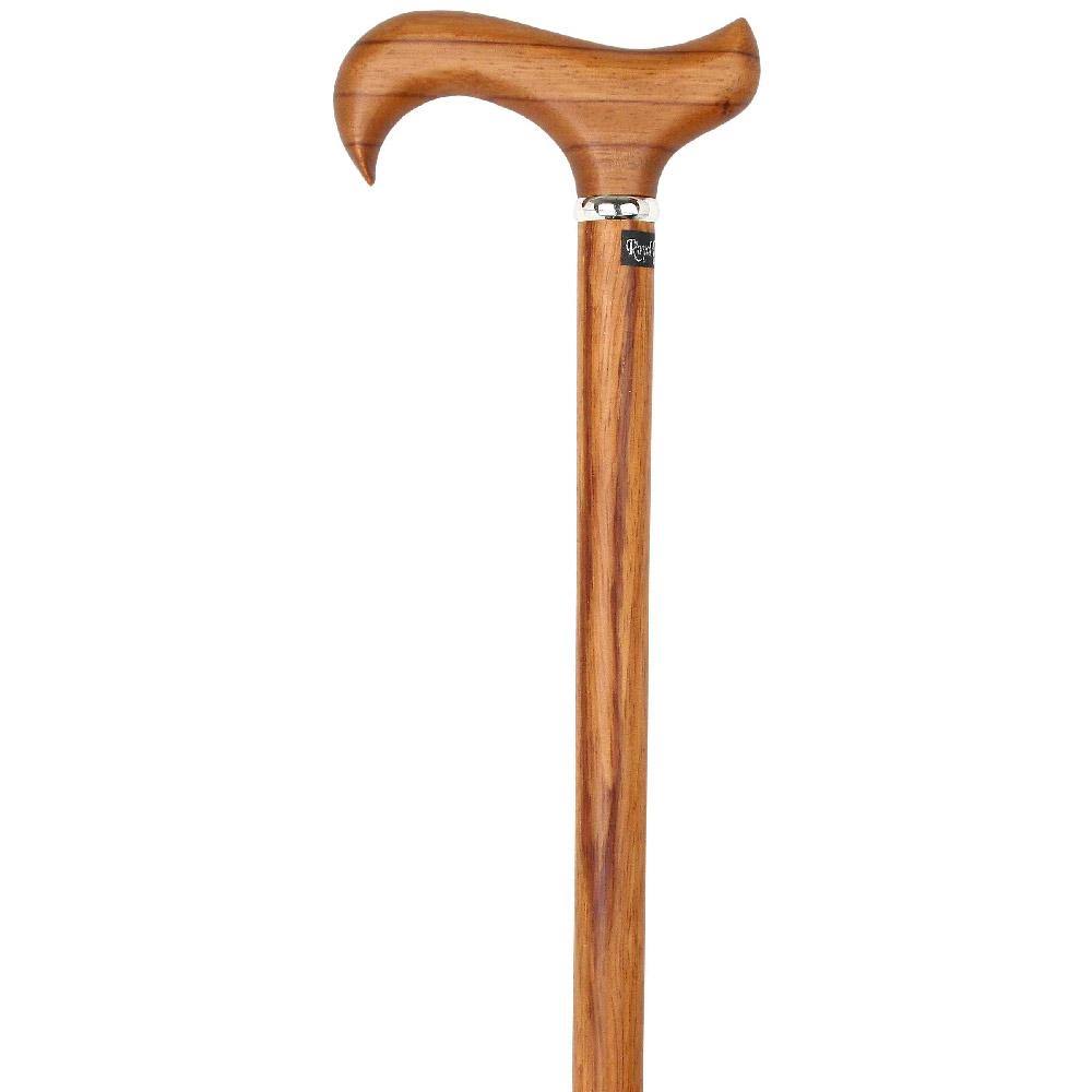 Genuine Rosewood Derby Walking Cane with Silver Collar B339