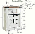 Bathroom Floor Cabinet with Sliding Barn Door & Drawers H2180