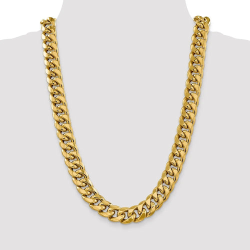 14kt Yellow Gold 24 inch Miami Cuban Chain I272664