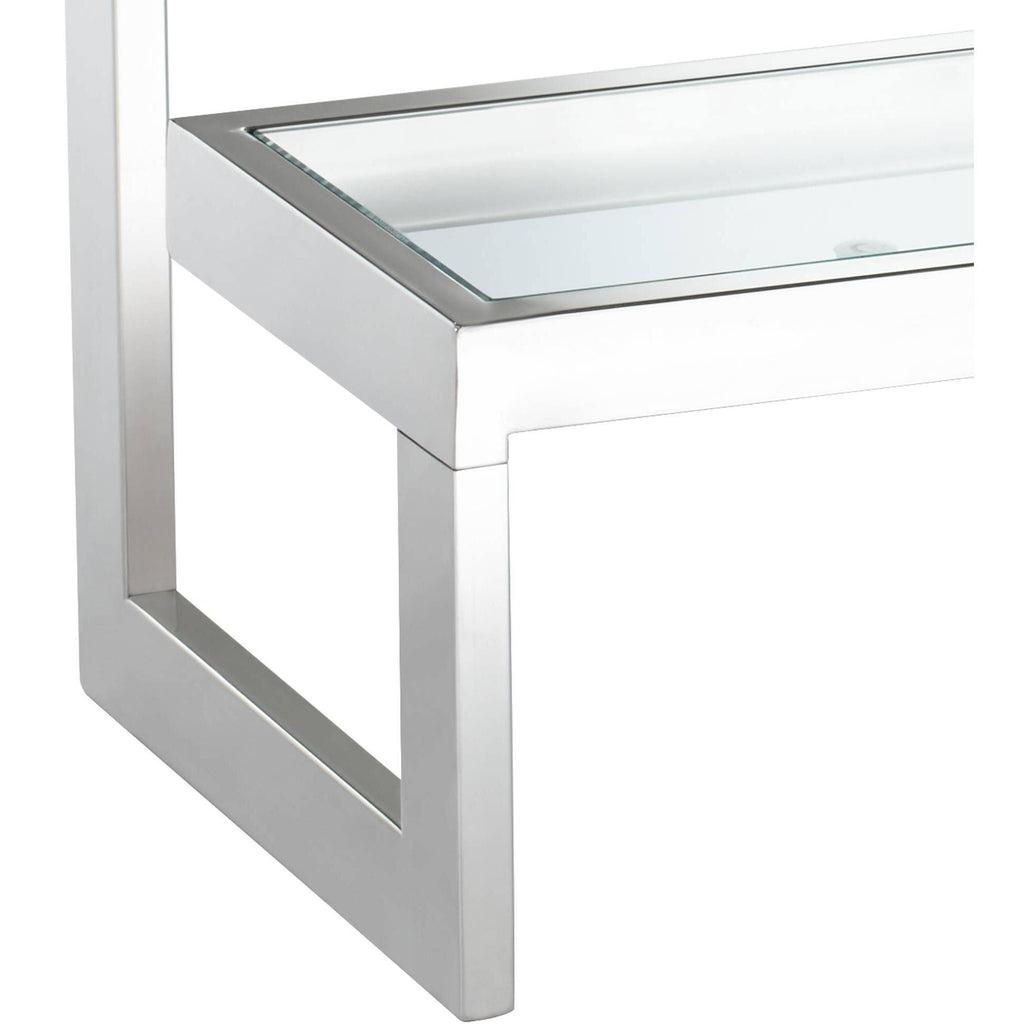 Chrome Glass Shelf Console Table K2049