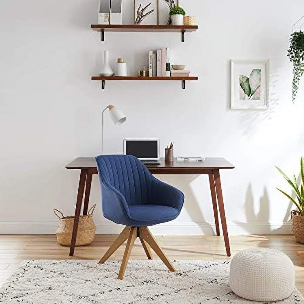 Mid Century Modern Swivel Accent Chair with Beech Wood Legs J540