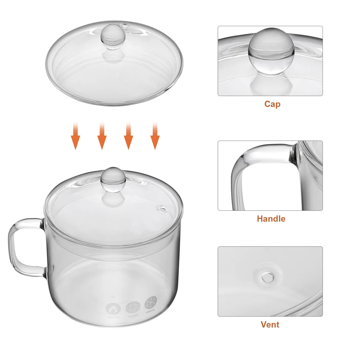 Heat-resistant Glass Pot with Handle A883106