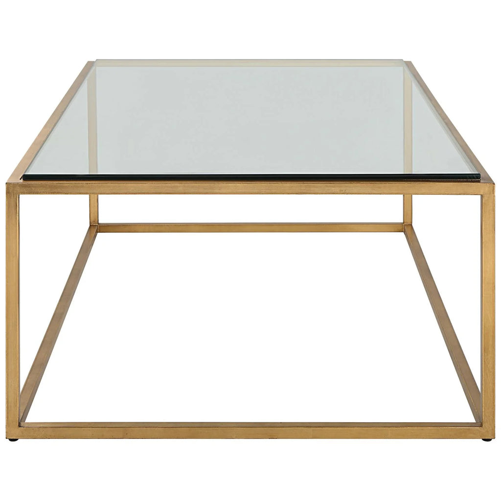 48" Iron and Tempered Glass Coffee Table P3582