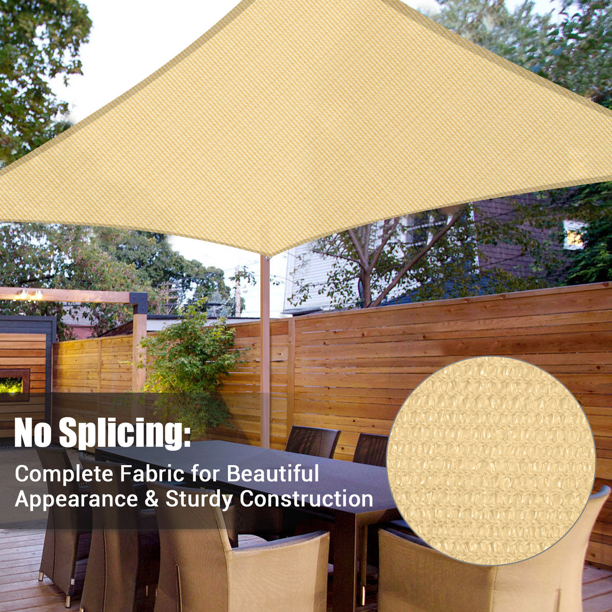 Beige Rectangle Sun Shade Sail B609