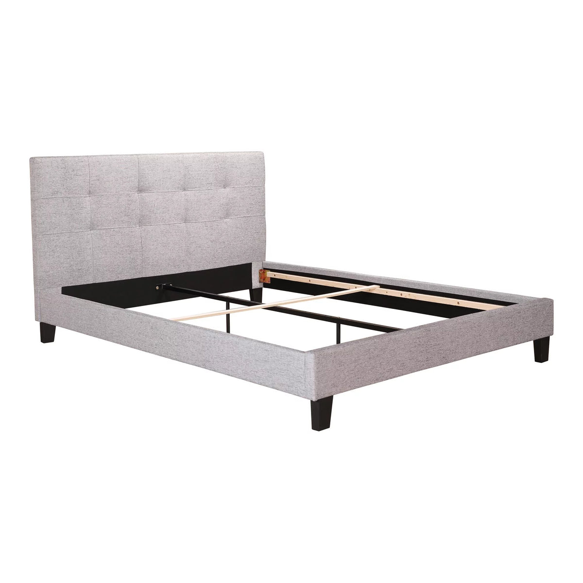 Light Gray Fabric King Platform Bed F65856