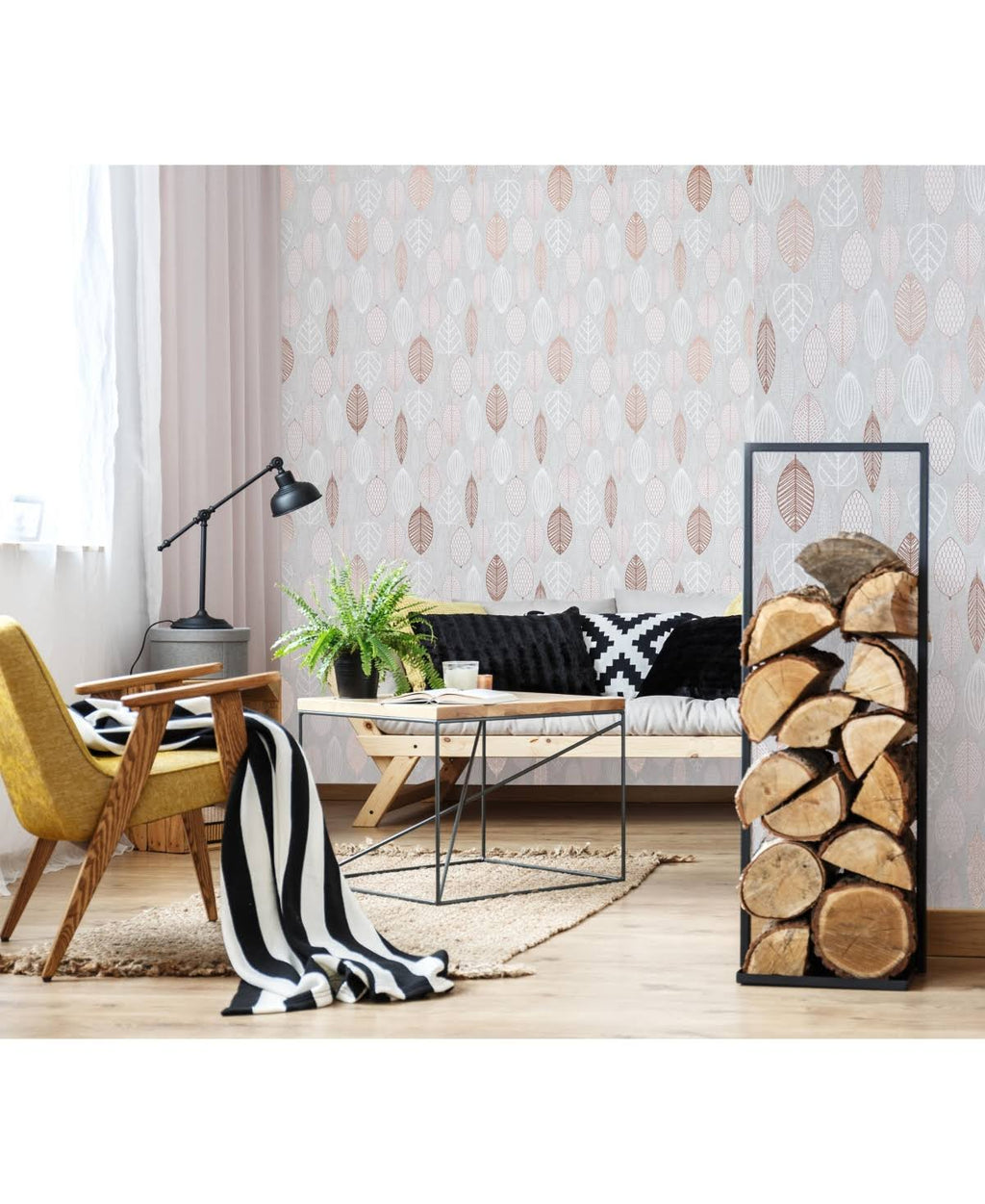Copper Leaf Wallpaper S926