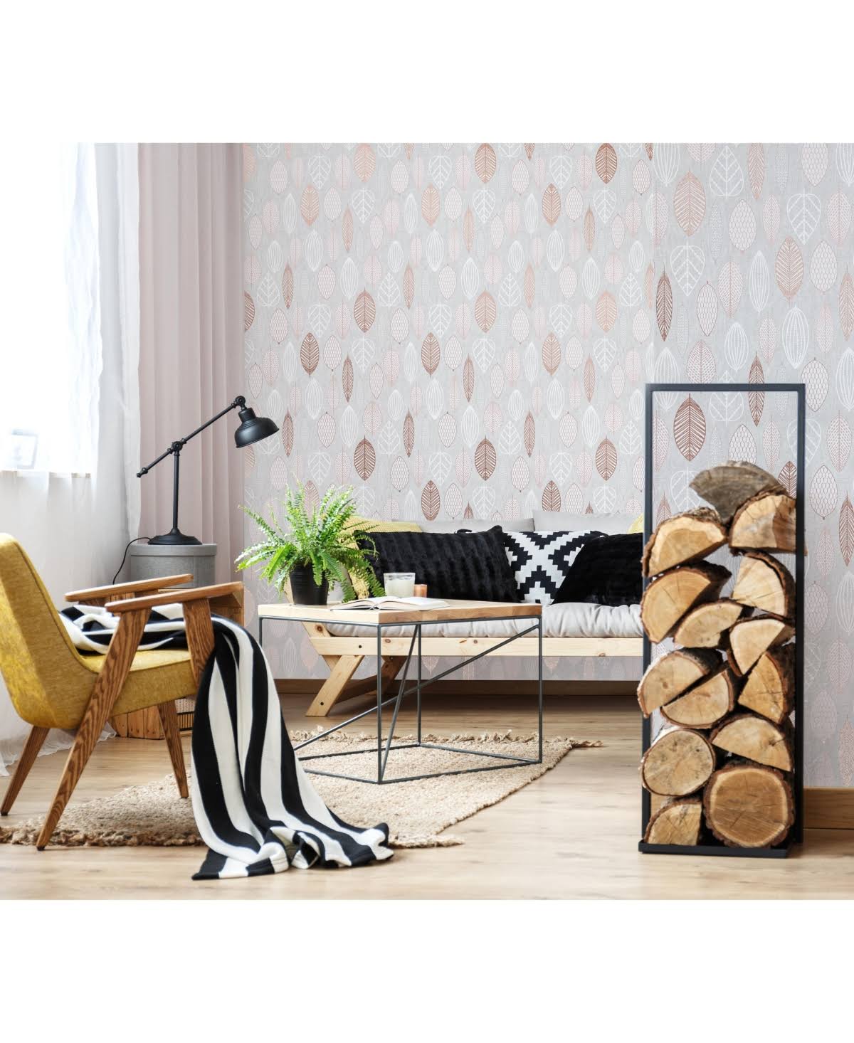 Copper Leaf Wallpaper S926
