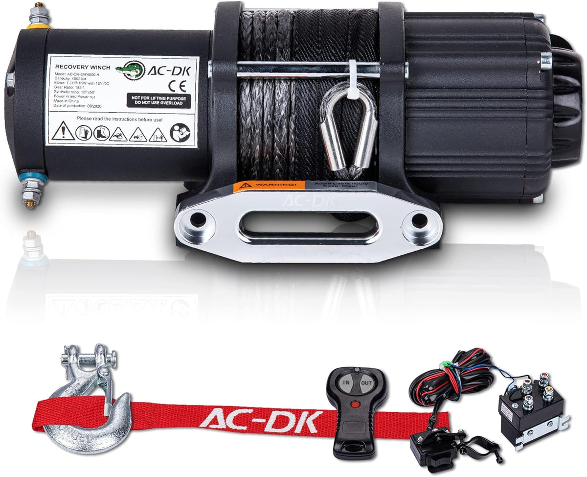 4500 lb Electric Steel Rope ATV Winch Kit with Wireless Remote Control N674289
