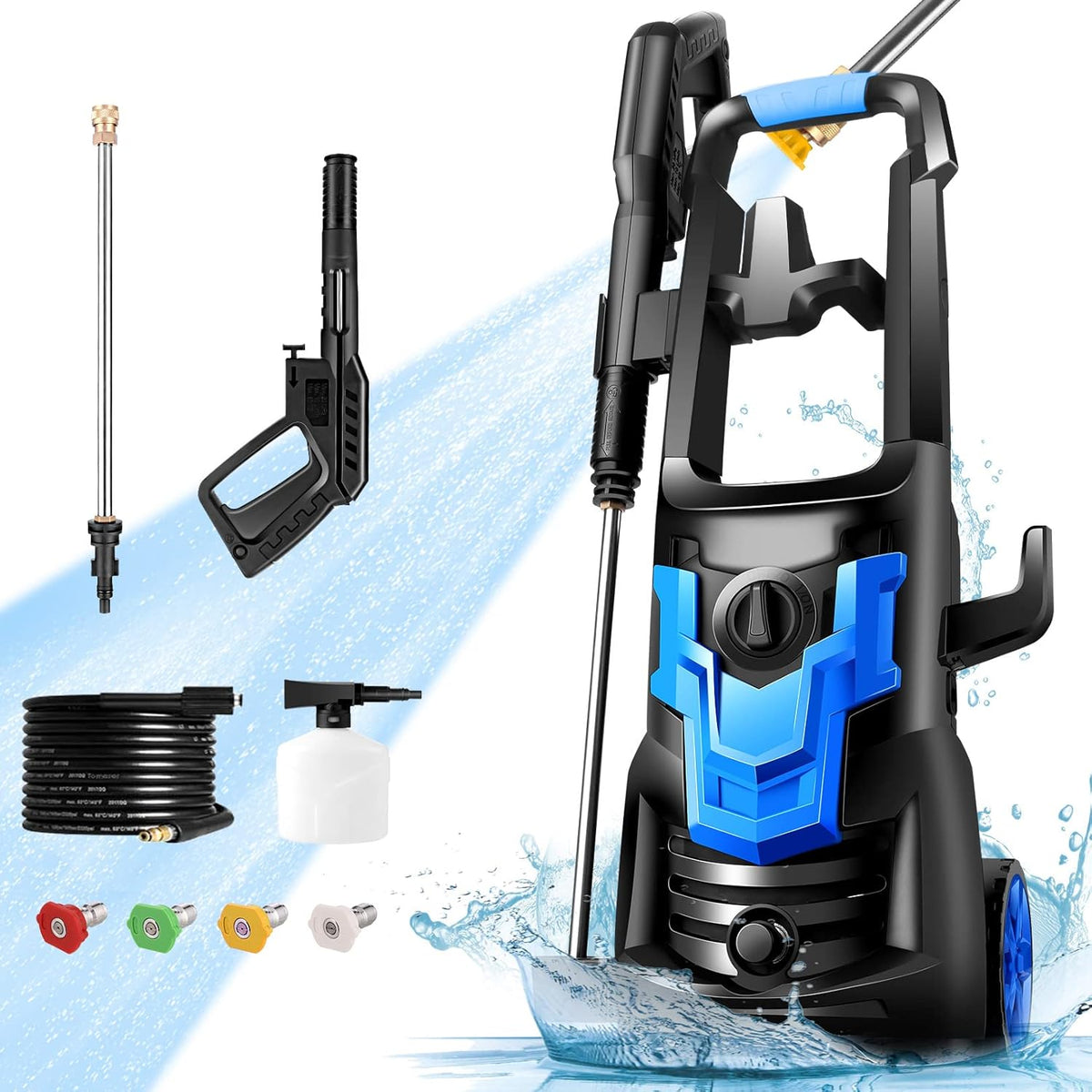 Electric Pressure Washer 3000PSI 2.6GPM 1900W with 4 Nozzles G47881