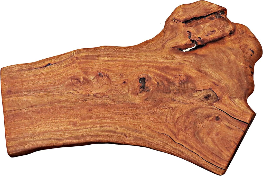 Natural Wood Edge Teak Coffee Table with Clear Lacquer Finish and Metal Hairpin Legs G64618