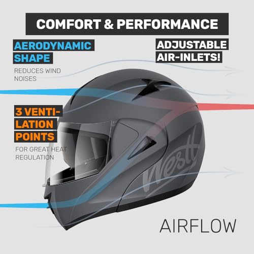 Modular Motorcycle Helmet with Dual Visor Full Face Flip Up A682