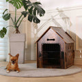 Wooden Pet House with Roof Removable Mat Lockable Door A66900