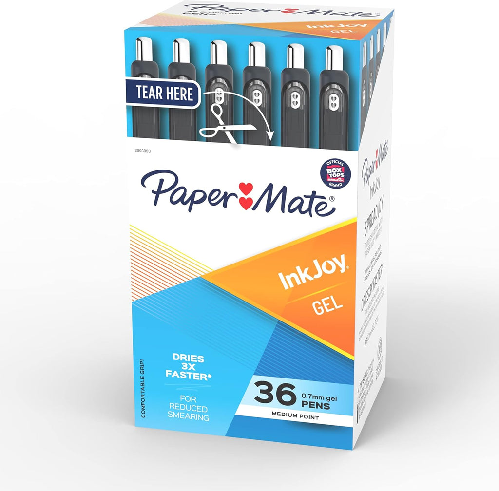 Black Gel Pens, Medium Point 0.7mm, 36 Count Pack of 2 P7782
