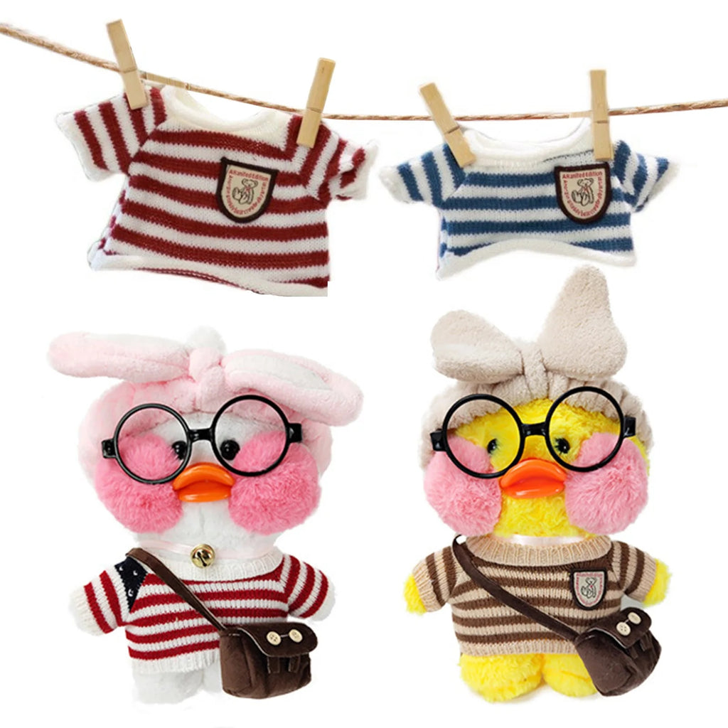 Lemon Yellow Cotton Skirt Overalls for 30cm Duck Plush Doll W176