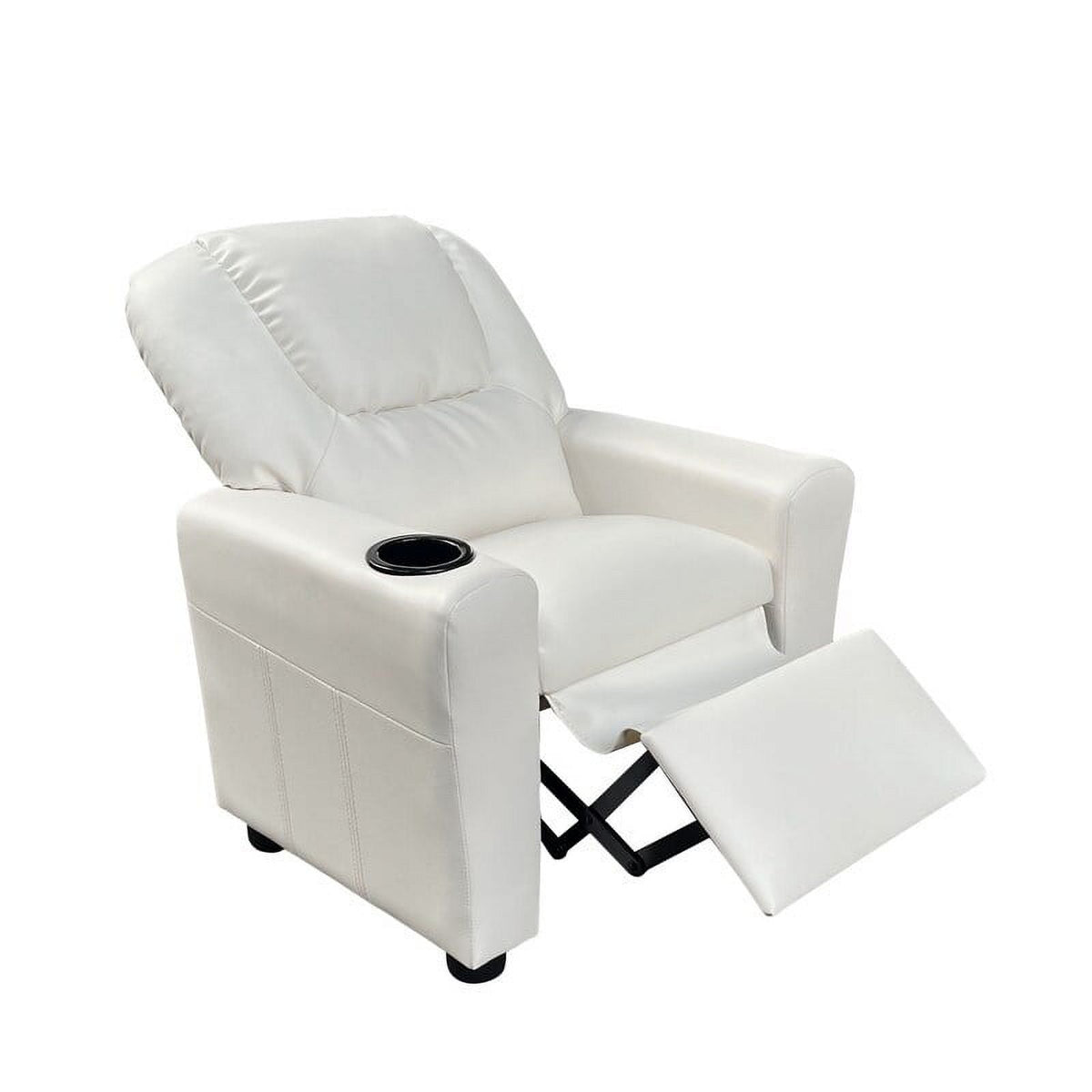 Yellow PU Leather Kids Recliner Chair with Cup Holder J381009