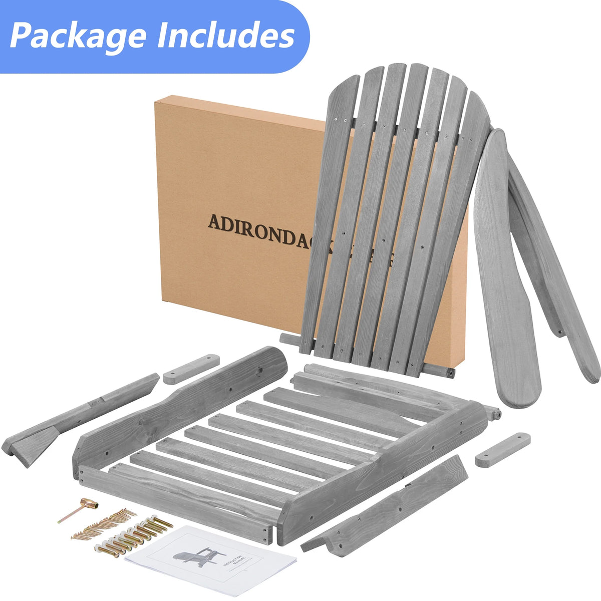 Folding Weather Resistant Adirondack Chair D596