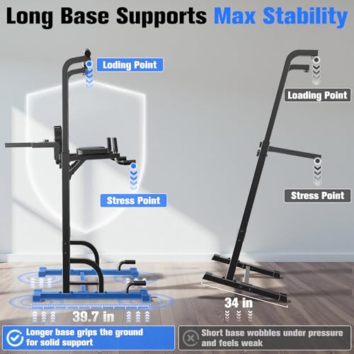 Pull Up Bar Dip Station Power Tower Home Gym Strength Training Equipment N84321