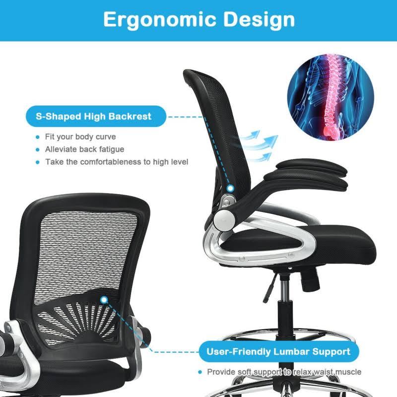 Adjustable Height Mesh Drafting Chair R3446
