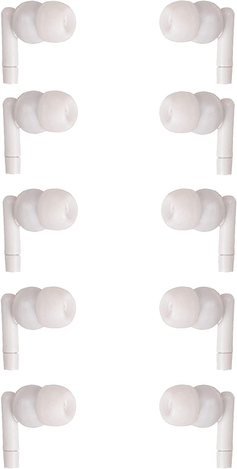 White Headphones 3.5mm Disposable Earbuds 50 Pack J592