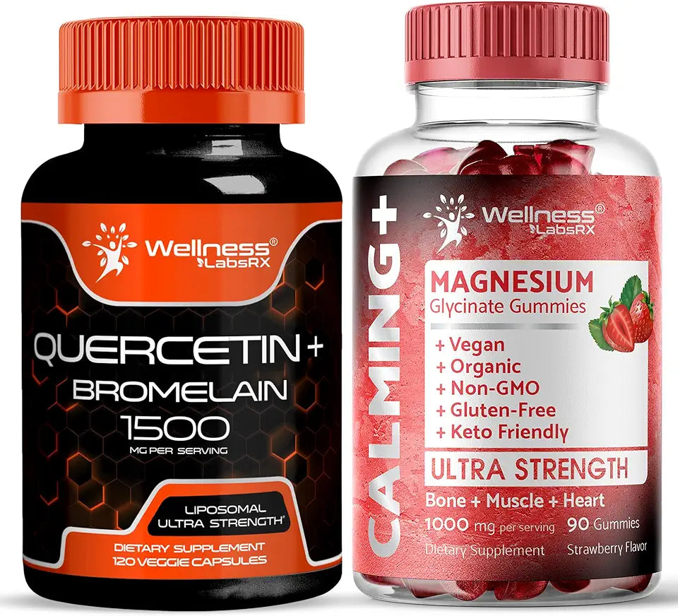 Quercetin with Bromelain 1500mg Magnesium Glycinate Gummies 1000mg Y58139