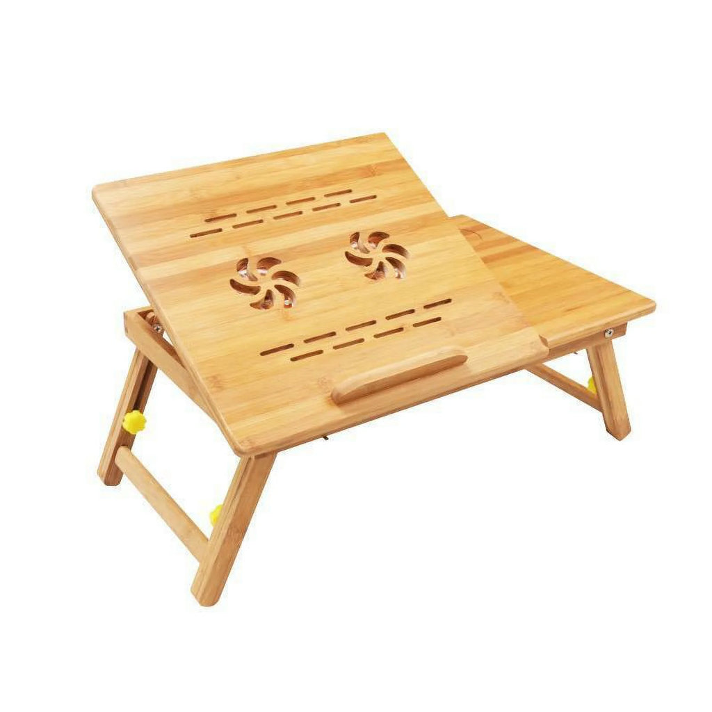 22" Bamboo Folding Laptop Stand with Drawer N137