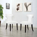 White Curved Vinyl Dining Chair (Set of 2) L90559