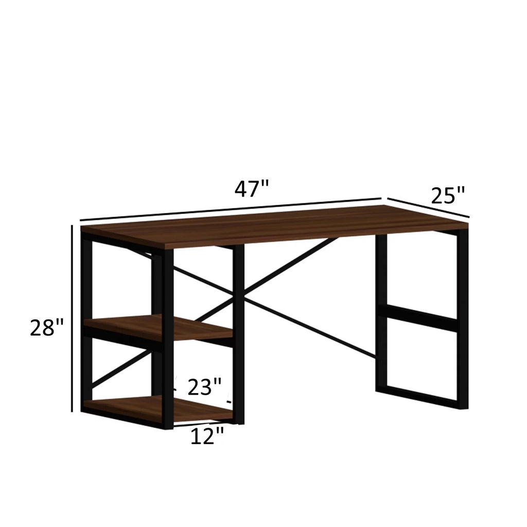 Black 2 Shelves Writing and Computer Desk Q643406
