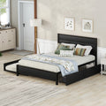 Queen Metal Wood Platform Bed with Trundle and 2 Drawers C89957