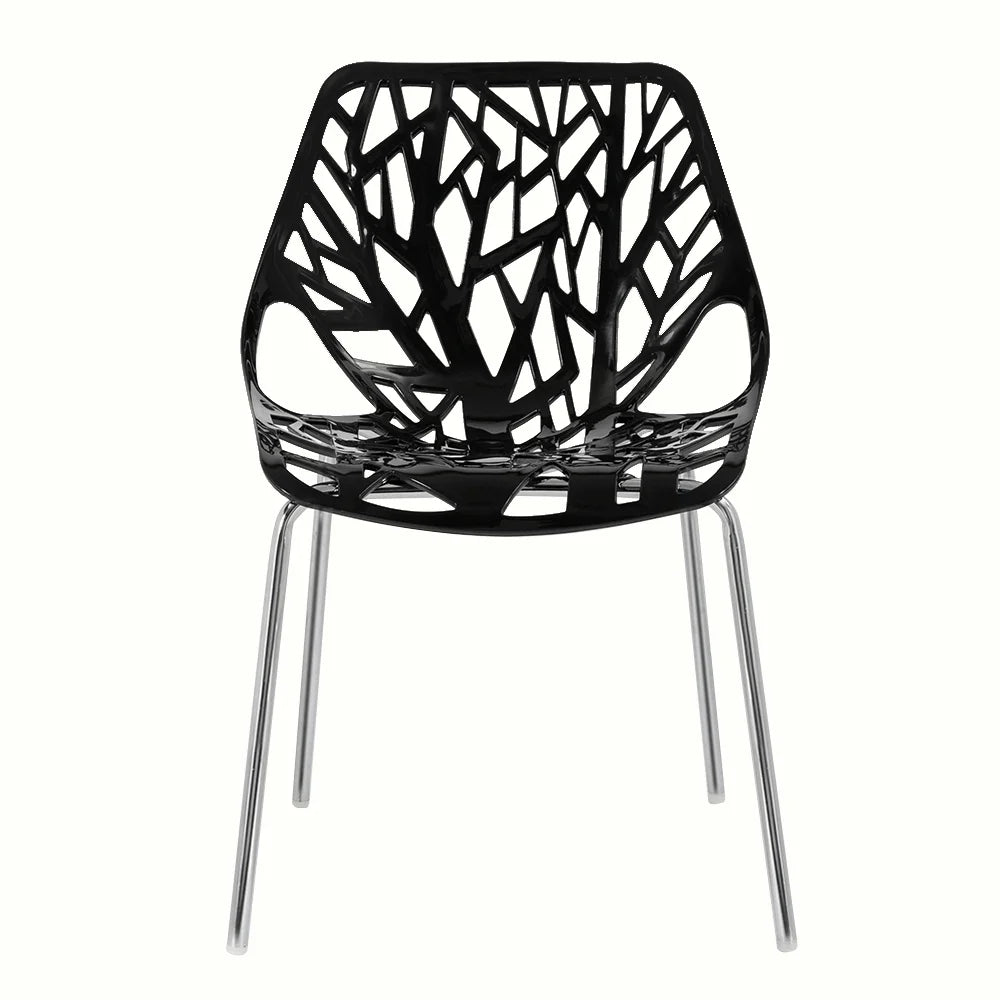 Black Stackable Dining Chairs Set of 4 H5014