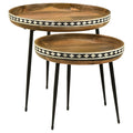 Wood Farmhouse Round Nesting Table W1816