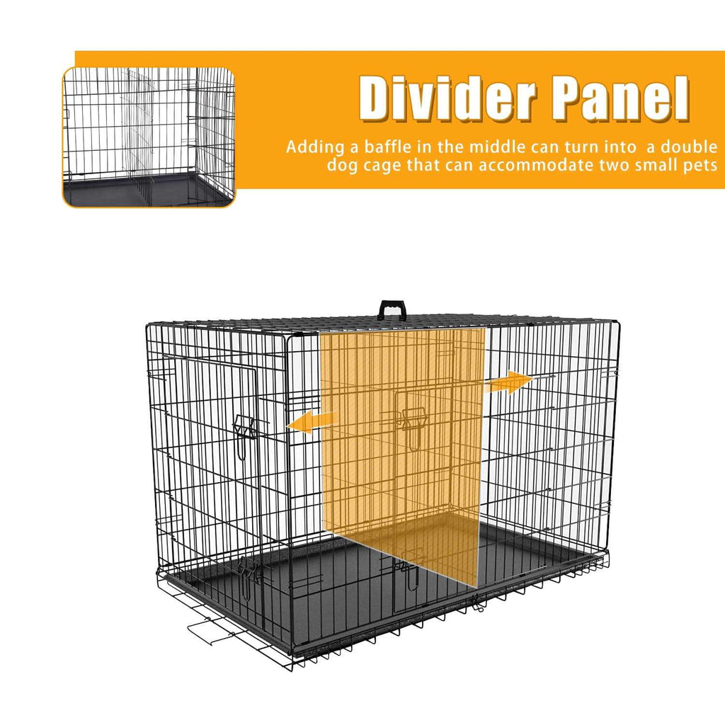 Large Dog Crate with Divider and Double Door S4470