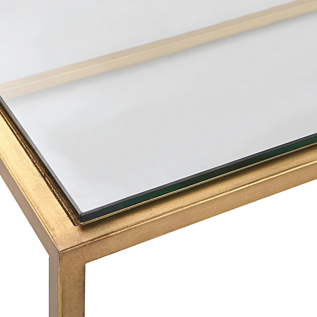 48" Iron and Tempered Glass Coffee Table P3582