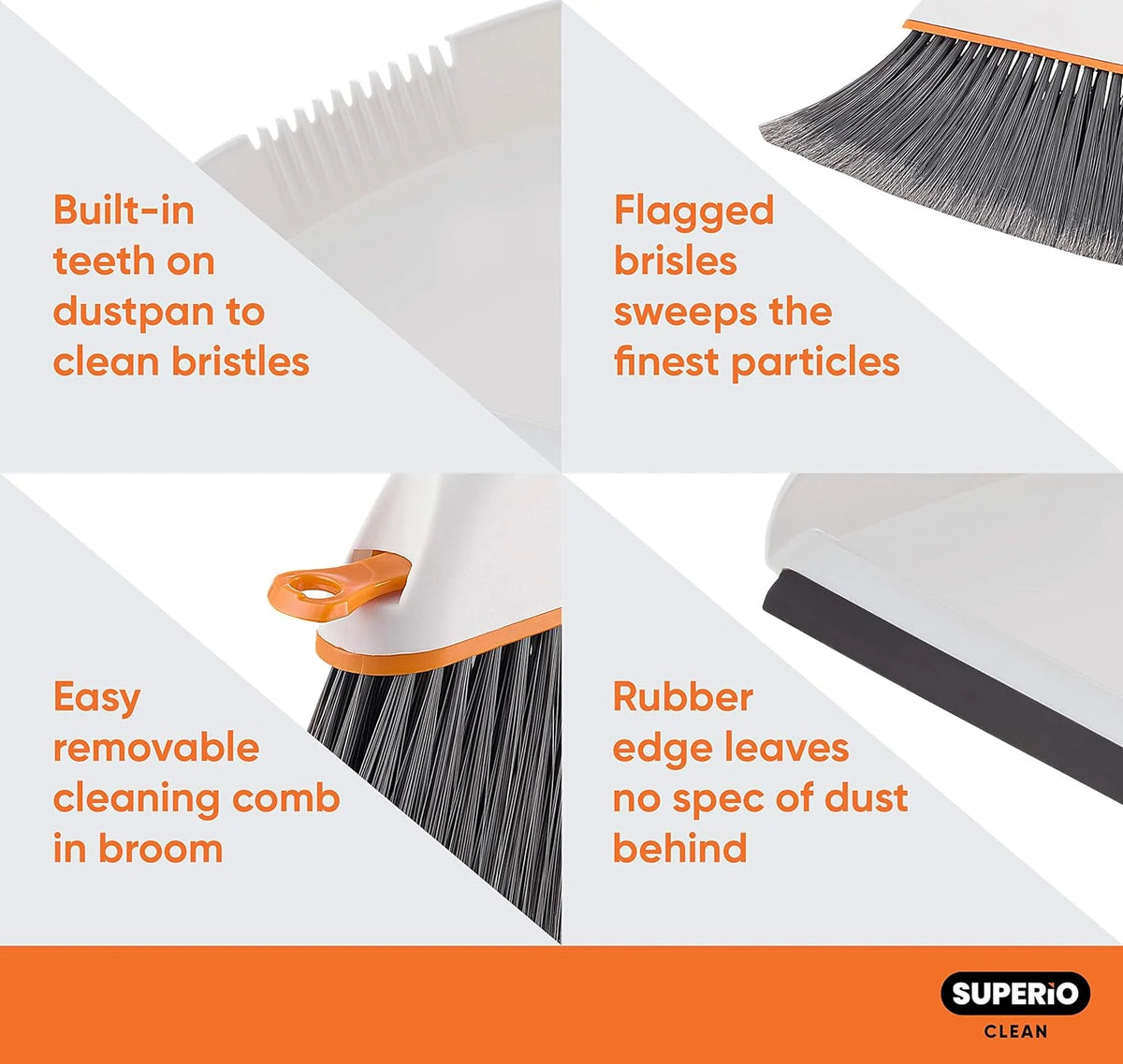 Angle Broom With Clip-On Dustpan Set X99799