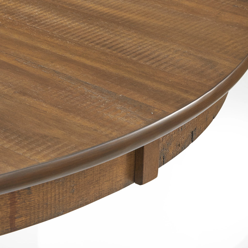 Brown Round MDF Pedestal Dining Table K201774