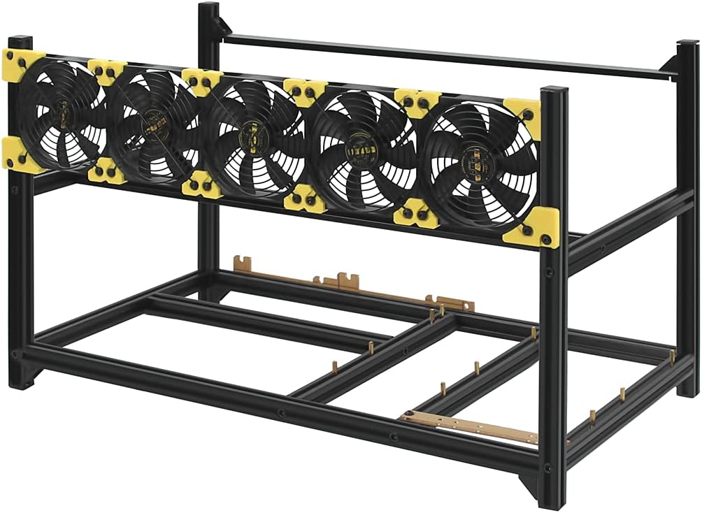 8 GPU Aluminum Open Air Mining Frame Case with Fans M863080