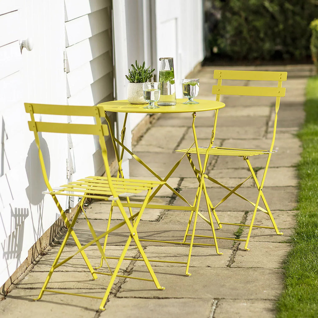 Yellow 3 Piece Bistro Folding Furniture Set H140