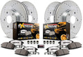 Front and Rear Z36 Carbon Fiber Ceramic Brake Kit with Drilled/Slotted Brake Rotors O736934