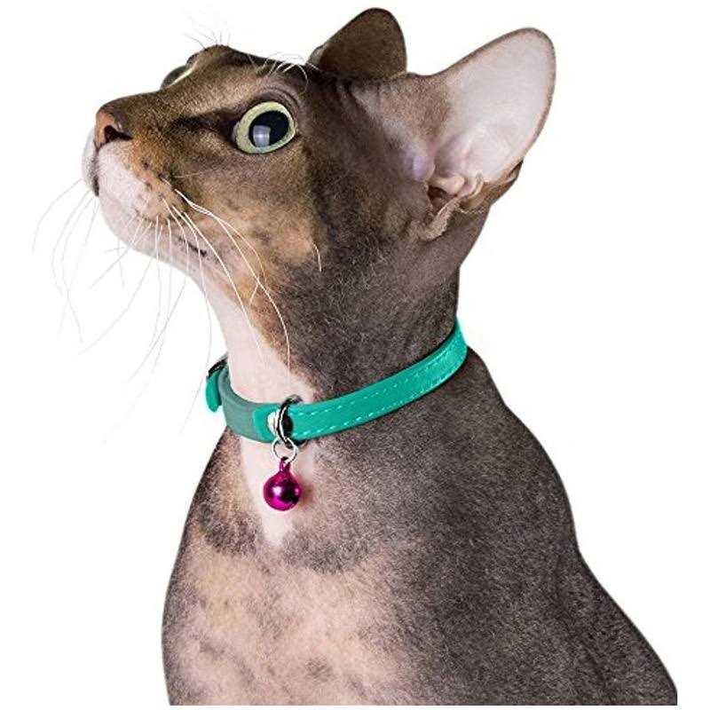 Leather Cat Collar with Bell H39031