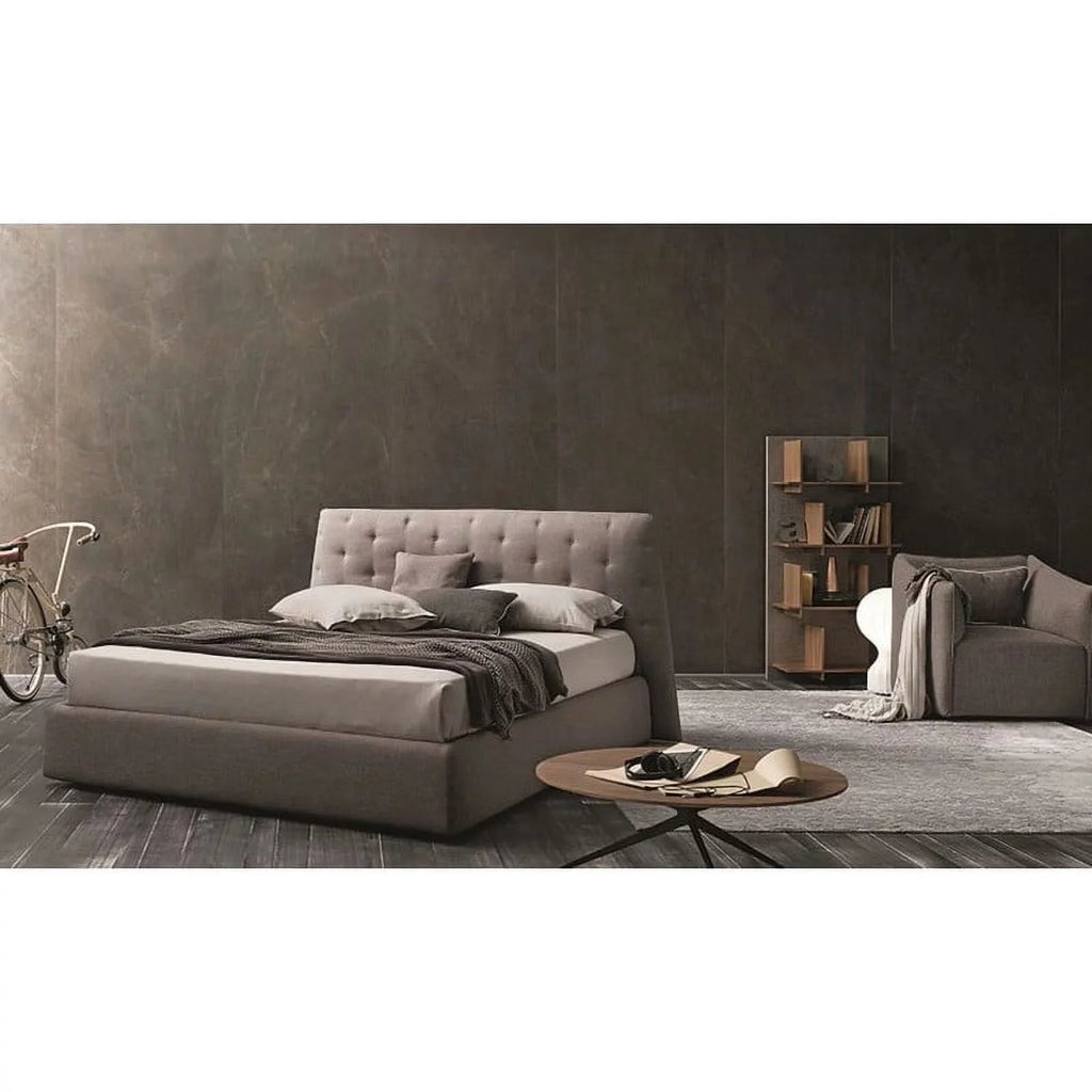 King Size Taupe Gray Fabric Storage Bed N632404