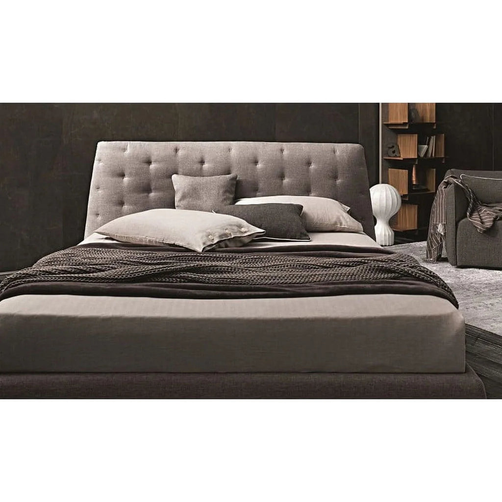 King Size Taupe Gray Fabric Storage Bed N632404