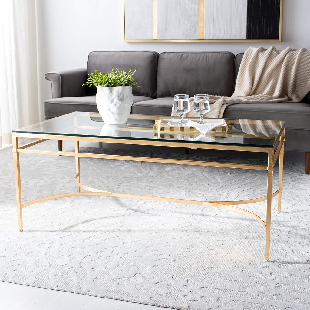 Antique Silver Glass Cocktail Table G349834