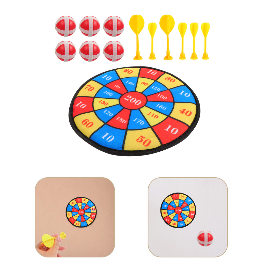 13 Pcs Kids Sticky Balls Darts Board Toys S401