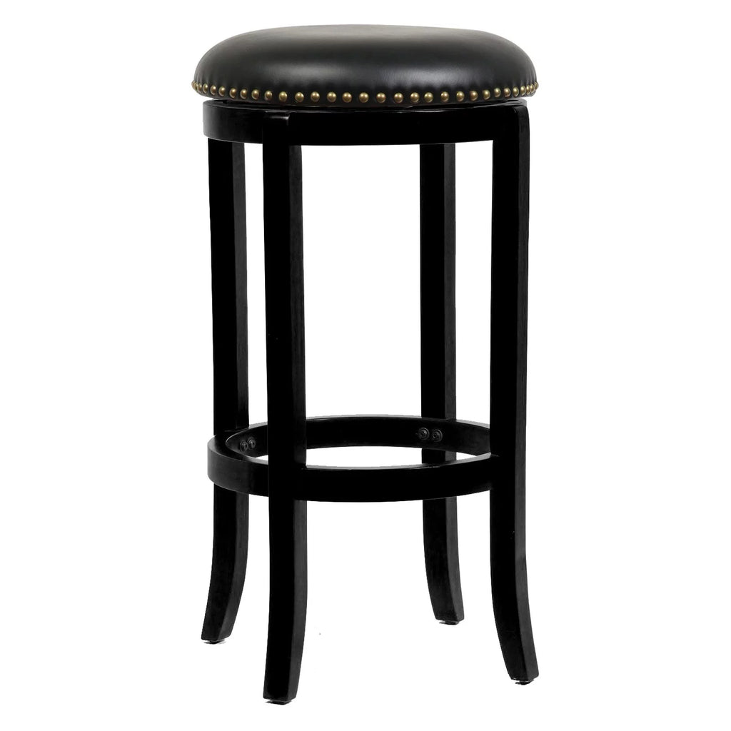 Black 24in. Backless Swivel Wood Counter Stool L872