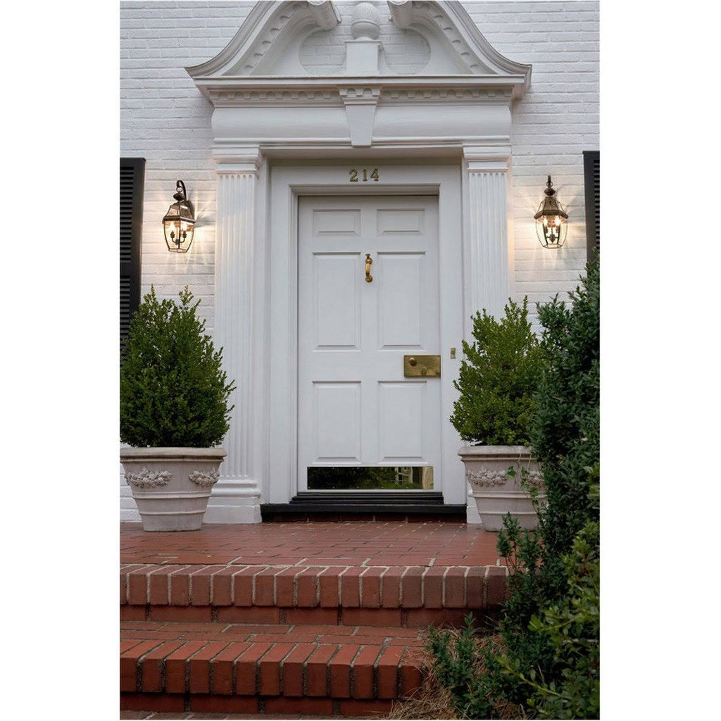 Antique Brushed Nickel Two Light Outdoor Wall Lantern D5585
