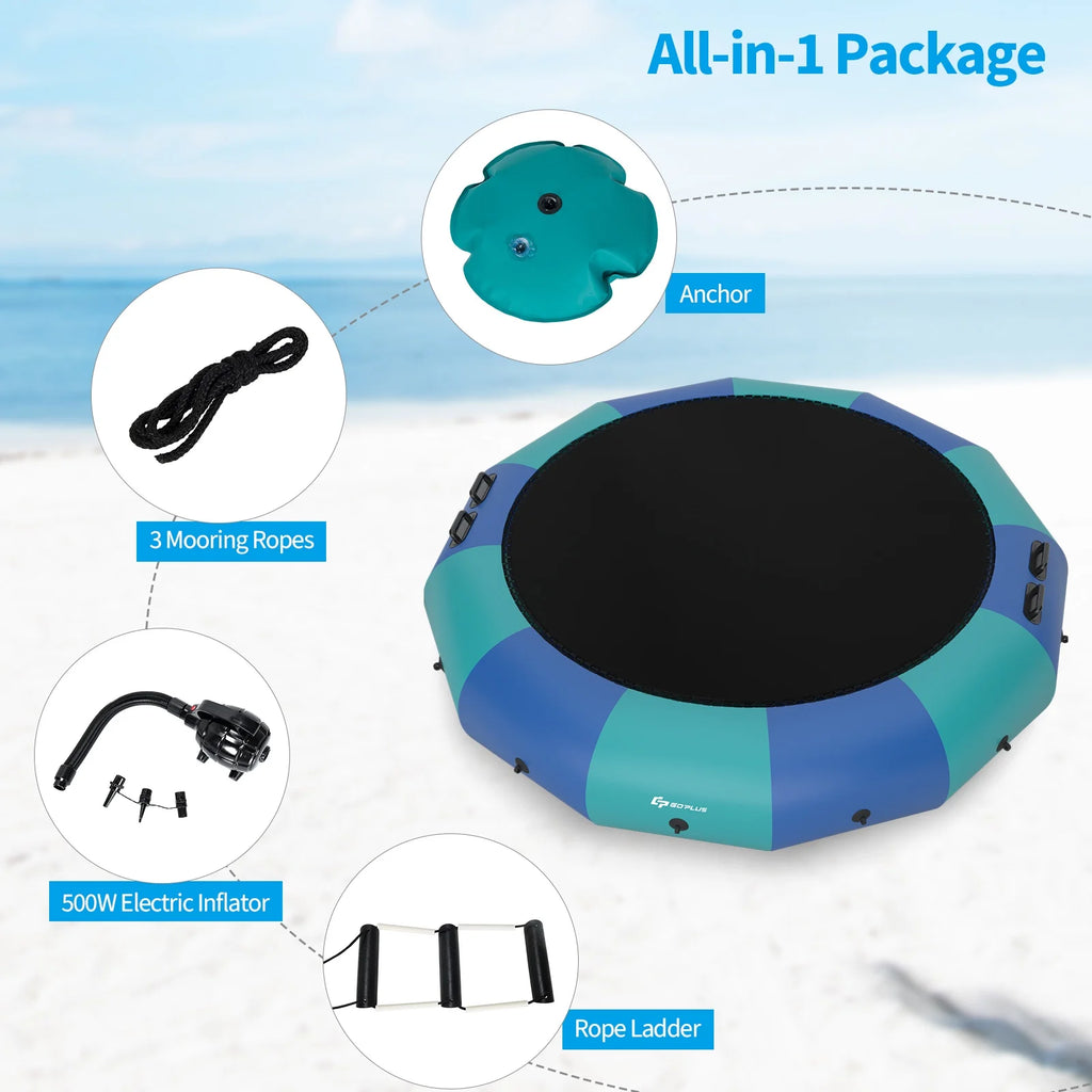 Blue & Green Inflatable Water Trampoline E553539