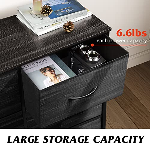 White 6 Drawer Fabric Dresser R9558