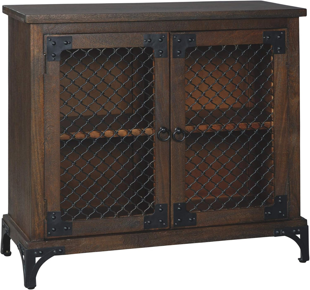 Brown Accent Cabinet with Open-Slat Door N2024