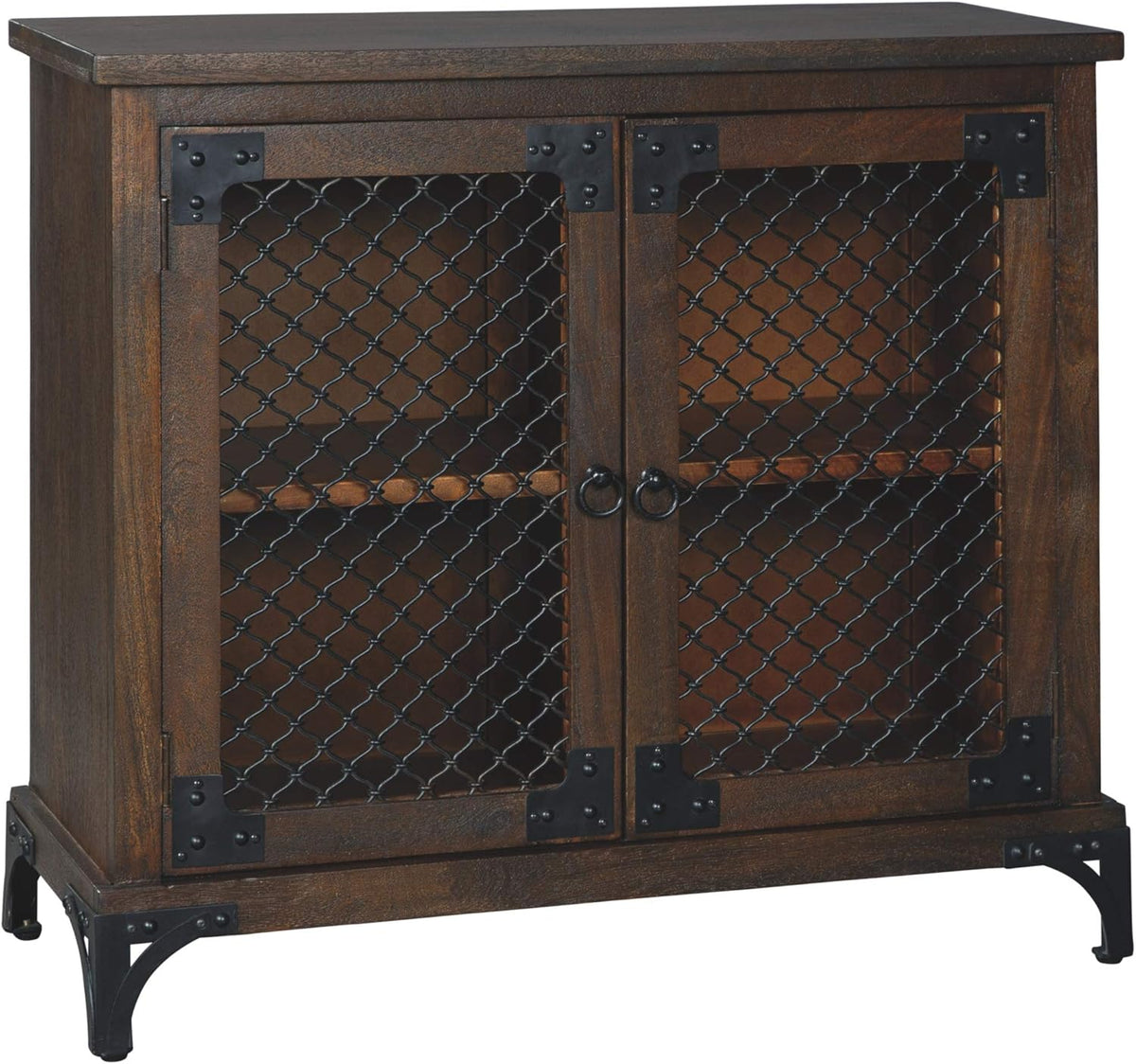 Brown Accent Cabinet with Open-Slat Door N2024